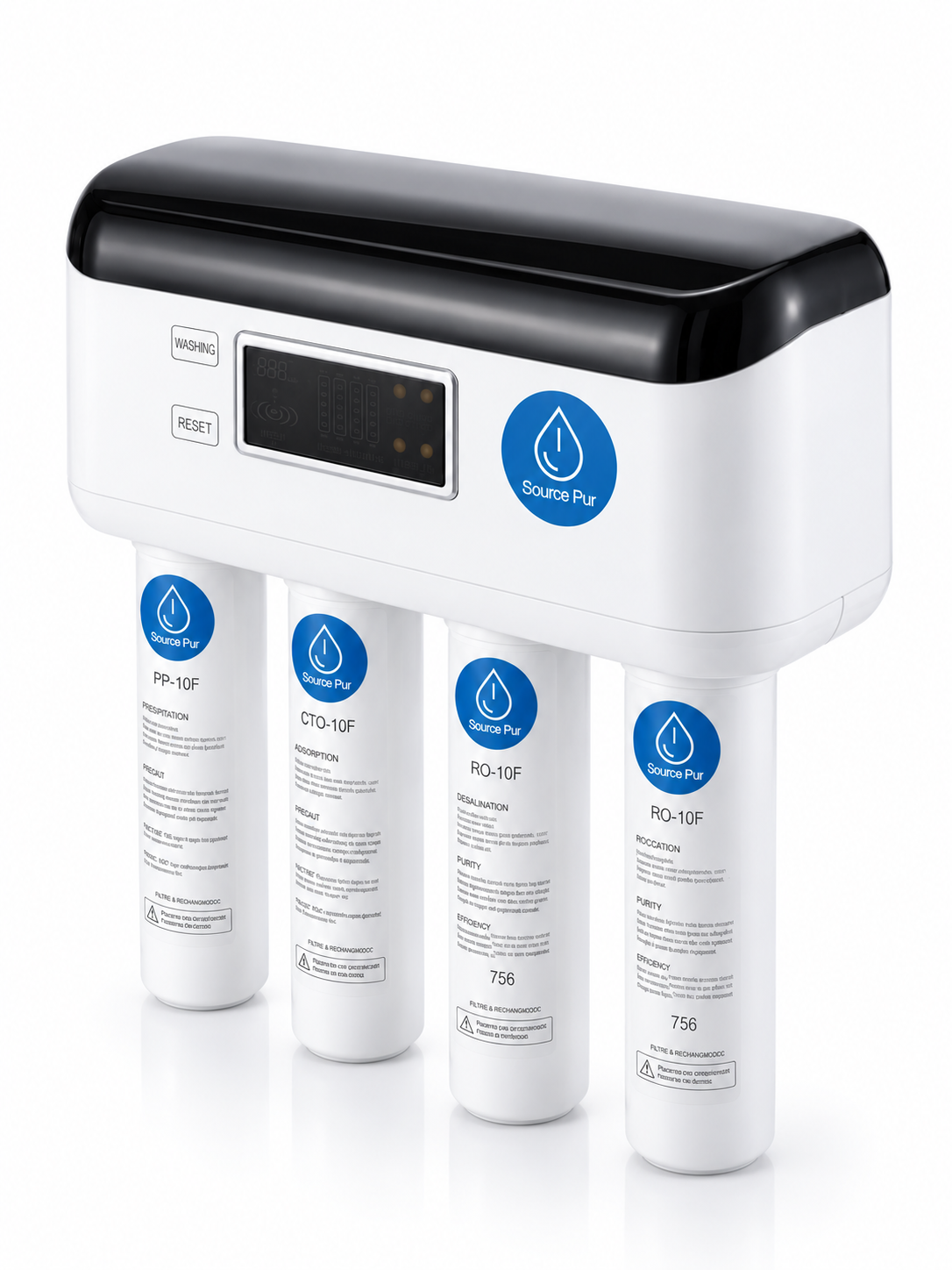 Système SourcePur™ — Vue de trois quarts sur fond blanc